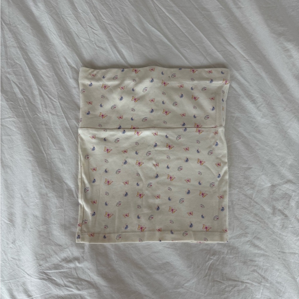 Djerf Avenue Daily tube top in white Butterfly print